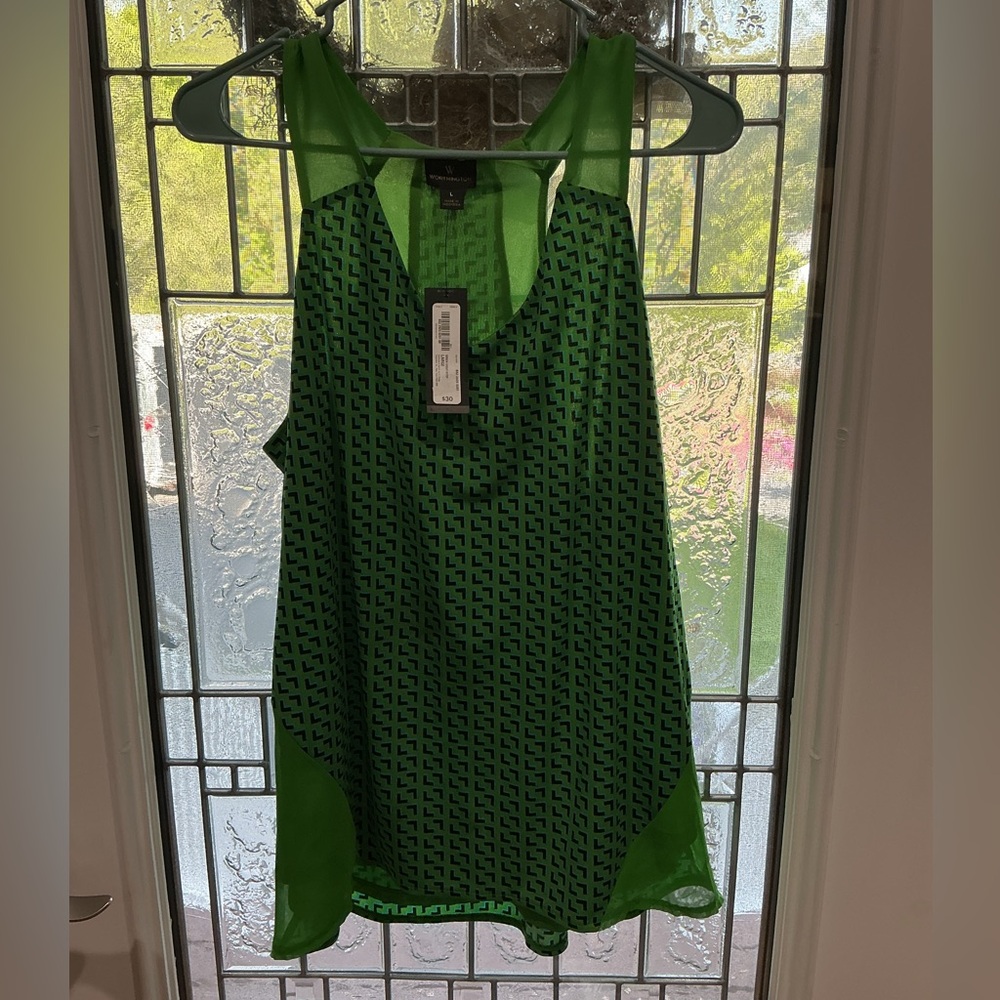 Worthington Women’s Large Green and Blue Sleeveless Top